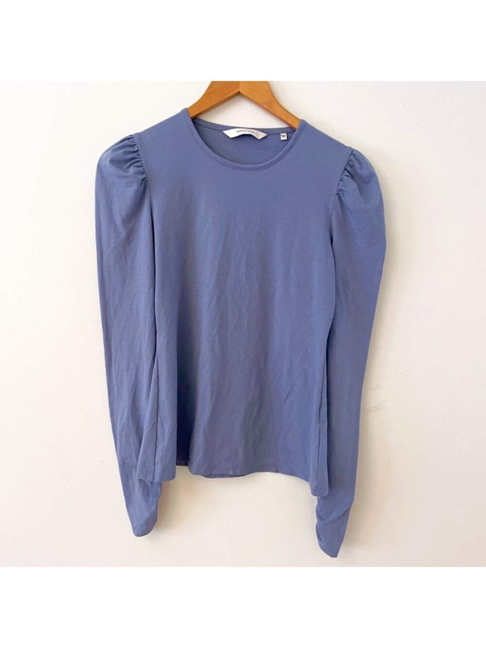 Rebecca Taylor Periwinkle Puff-Shoulder Long Sleeve Tee, Size Small